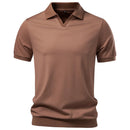 AIOPESON Men's Breathable Silky Polo Shirt Solid Color Soft Skin-Friendly Casual Cool Old Money Style Male Polo Shirts