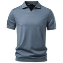 AIOPESON Men's Breathable Silky Polo Shirt Solid Color Soft Skin-Friendly Casual Cool Old Money Style Male Polo Shirts