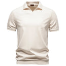 AIOPESON Men's Breathable Silky Polo Shirt Solid Color Soft Skin-Friendly Casual Cool Old Money Style Male Polo Shirts