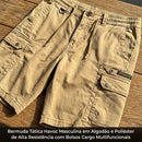 [Leve 4. Pague Só 2!] Bermuda Tática Havoc Masculina em Algodão e Poliéster de Alta Resistência com Bolsos Cargo Multifuncionais